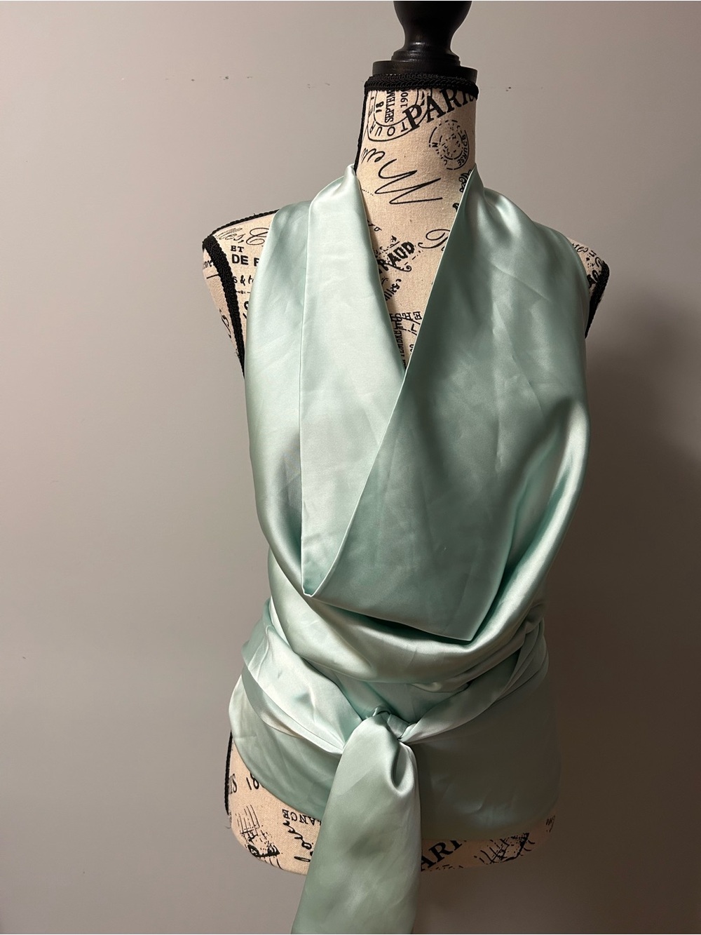 Silky Draped Halter Top in Light Mint - BOBBLES & LACE